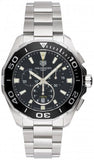 Buy Shop Tag Heuer Aquaracer Quartz Chronograph Black Dial Silver Steel Strap Watch for Men - CAY111A.BA0927 USA Online