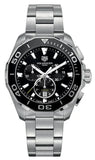 Buy Shop Tag Heuer Aquaracer Quartz Chronograph Black Dial Silver Steel Strap Watch for Men - CAY111A.BA0927 USA Online