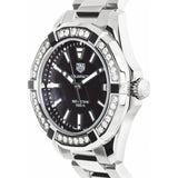 Buy Shop Tag Heuer Aquaracer Quartz Diamonds Black Dial Silver Steel Strap Watch for Women - WAY131P.BA0748 USA Online
