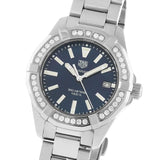Buy Shop Tag Heuer Aquaracer Quartz Diamonds Black Dial Silver Steel Strap Watch for Women - WAY131P.BA0748 USA Online