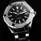Buy Shop Tag Heuer Aquaracer Quartz Diamonds Black Dial Two Tone Steel Strap Watch for Men - WAY131E.BA0913 USA Online