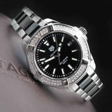 Buy Shop Tag Heuer Aquaracer Quartz Diamonds Black Dial Two Tone Steel Strap Watch for Men - WAY131E.BA0913 USA Online