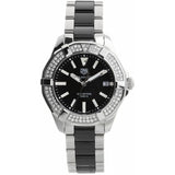 Buy Shop Tag Heuer Aquaracer Quartz Diamonds Black Dial Two Tone Steel Strap Watch for Men - WAY131E.BA0913 USA Online