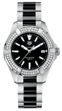 Buy Shop Tag Heuer Aquaracer Quartz Diamonds Black Dial Two Tone Steel Strap Watch for Men - WAY131E.BA0913 USA Online