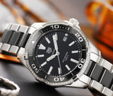 Buy Shop Tag Heuer Aquaracer Quartz Diamonds Black Dial Two Tone Steel Strap Watch for Women - WAY131G.BA0913 USA Online