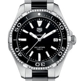 Buy Shop Tag Heuer Aquaracer Quartz Diamonds Black Dial Two Tone Steel Strap Watch for Women - WAY131G.BA0913 USA Online