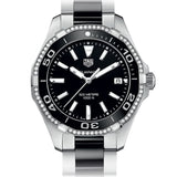 Buy Shop Tag Heuer Aquaracer Quartz Diamonds Black Dial Two Tone Steel Strap Watch for Women - WAY131G.BA0913 USA Online