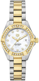 Buy Shop Tag Heuer Aquaracer Quartz Diamonds Mother of Pearl Dial Two Tone Steel Strap Watch for Women - WBD1423.BB0321 USA Online