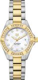 Buy Shop Tag Heuer Aquaracer Quartz Diamonds Mother of Pearl Dial Two Tone Steel Strap Watch for Women - WBD1423.BB0321 USA Online