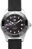 Buy Shop Tag Heuer Aquaracer Quartz Mother of Pearl Black Dial Black NATO Strap Watch for Women - WAY131M.FT6092 USA Online
