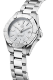Buy Shop Tag Heuer Aquaracer Quartz Mother of Pearl White Dial Silver Steel Strap Watch for Women - WBD1411.BA0741 USA Online