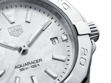 Buy Shop Tag Heuer Aquaracer Quartz Mother of Pearl White Dial Silver Steel Strap Watch for Women - WBD1411.BA0741 USA Online