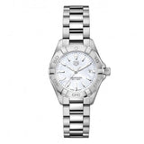 Buy Shop Tag Heuer Aquaracer Quartz Mother of Pearl White Dial Silver Steel Strap Watch for Women - WBD1411.BA0741 USA Online