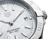 Buy Shop Tag Heuer Aquaracer Quartz Mother of Pearl White Dial Silver Steel Strap Watch for Women - WBD1411.BA0741 USA Online