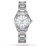 Buy Shop Tag Heuer Aquaracer Quartz Mother of Pearl White Dial Silver Steel Strap Watch for Women - WBD1411.BA0741 USA Online