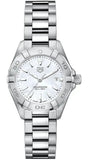 Buy Shop Tag Heuer Aquaracer Quartz Mother of Pearl White Dial Silver Steel Strap Watch for Women - WBD1411.BA0741 USA Online