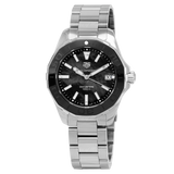 Buy Shop Tag Heuer Aquaracer Quartz Black Dial Silver Steel Strap Watch for Women - WAY131K.BA0748 USA Online