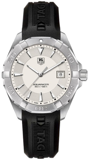 Buy Shop Tag Heuer Aquaracer Quartz White Dial Black Rubber Strap Watch for Men - WAY1111.FT8021 USA Online