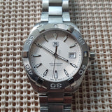 Buy Shop Tag Heuer Aquaracer Quartz White Dial Silver Steel Strap Watch for Men - WAY1111.BA0928 USA Online