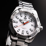 Buy Shop Tag Heuer Aquaracer Quartz White Dial Silver Steel Strap Watch for Men - WBD1111.BA0928 USA Online