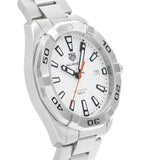 Buy Shop Tag Heuer Aquaracer Quartz White Dial Silver Steel Strap Watch for Men - WBD1111.BA0928 USA Online