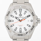 Buy Shop Tag Heuer Aquaracer Quartz White Dial Silver Steel Strap Watch for Men - WBD1111.BA0928 USA Online
