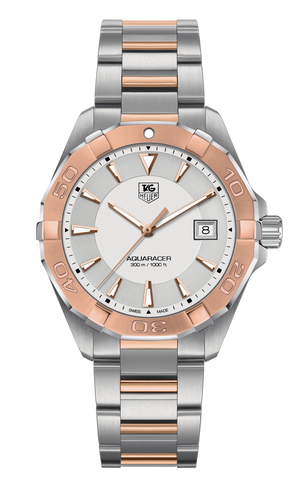 Buy Shop Tag Heuer Aquaracer Quartz White Dial Silver Strap Watch for Men - WAY1150.BD0911 USA Online