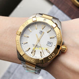 Buy Shop Tag Heuer Aquaracer Quartz White Dial Two Tone Steel Strap Watch for Men - WAY1120.BB0930 USA Online