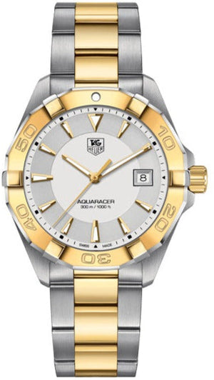 Buy Shop Tag Heuer Aquaracer Quartz White Dial Two Tone Steel Strap Watch for Men - WAY1120.BB0930 USA Online