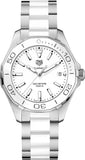 Buy Shop Tag Heuer Aquaracer Quartz White Dial Two Tone Steel Strap Watch Women - WAY131B.BA0914 USA Online