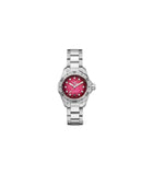 Buy Shop Tag Heuer Aquaracer Professional 200 Automatic Diamond Ruby Red Dial Silver Steel Strap Watch for Women - WBP2414.BA0622 USA Online