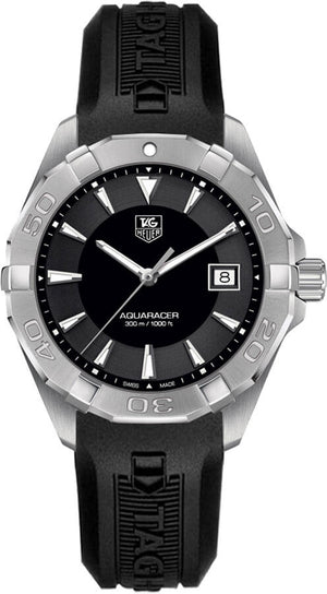 Buy Shop Tag Heuer Aquaracer Quartz Black Dial Black Rubber Strap Watch for Men - WAY1110.FT8021 USA Online