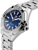 Buy Shop Tag Heuer Aquaracer Quartz Diamonds Blue Dial Silver Steel Strap Watch for Women - WAY131N.BA0748 USA Online