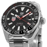 Tag Heuer Aquaracer Automatic Match Timer Black Dial Silver Steel Strap Watch for Men - WAY201G.BA0927