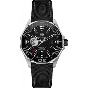 Buy Shop Tag Heuer Aquaracer Calibre 5 Moon Black Dial Black Nylon Strap Watch for Men - WAY201J.FC6370 USA Online