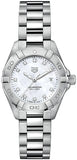 Tag Heuer Aquaracer Diamonds Mother of Pearl Dial Silver Steel Strap Watch for Women - WBD1414.BA0741