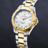Buy Shop Tag Heuer Aquaracer White Mother of Pearl Dial Two Tone Steel Strap Watch for Women - WBD1322.BB0320 USA Online