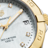 Buy Shop Tag Heuer Aquaracer White Mother of Pearl Dial Two Tone Steel Strap Watch for Women - WBD1322.BB0320 USA Online