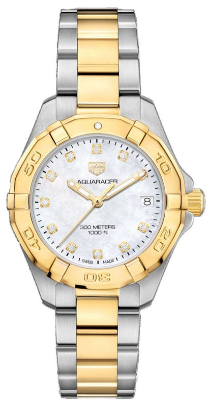 Buy Shop Tag Heuer Aquaracer White Mother of Pearl Dial Watch for Women - WBD1322.BB0320 USA Online