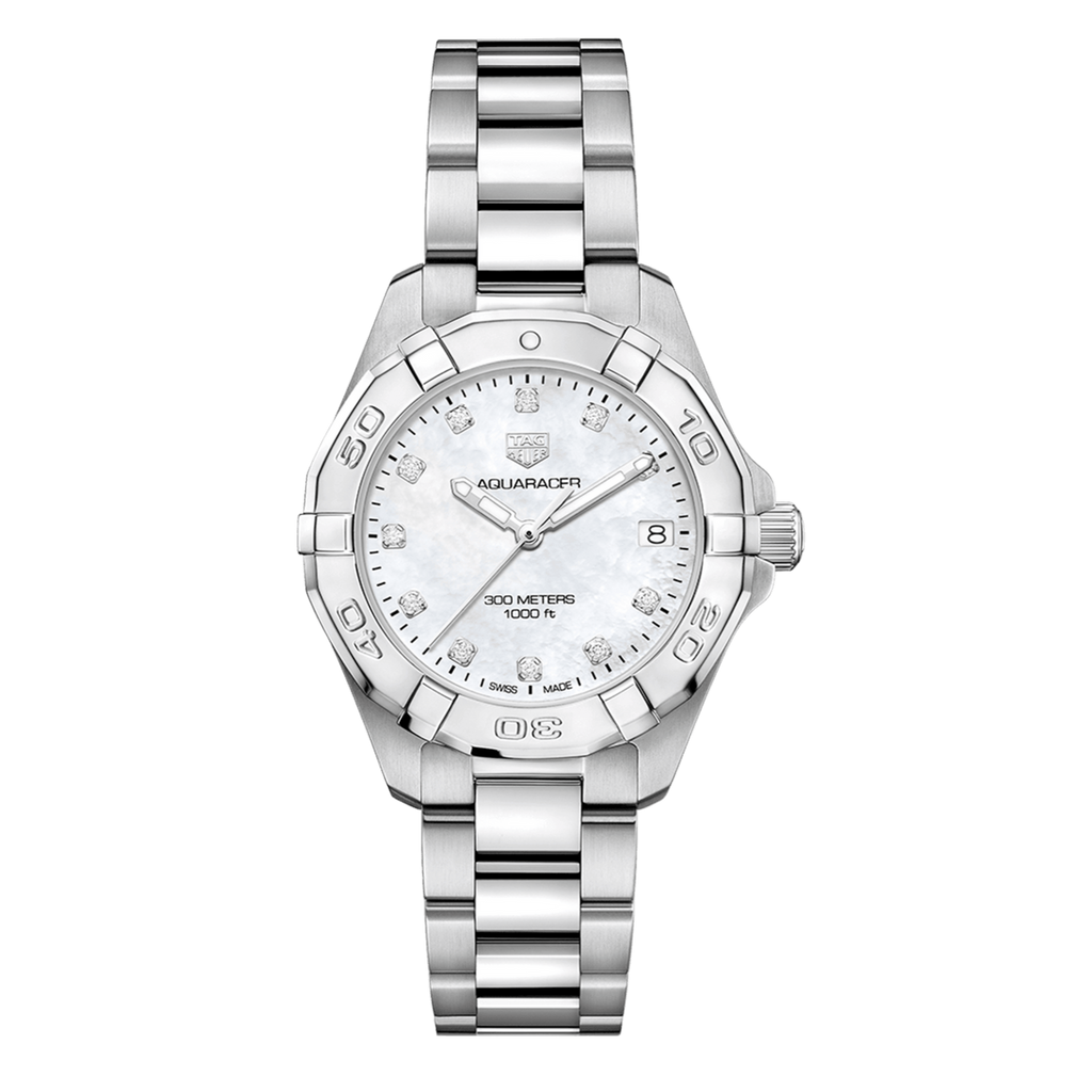 Buy Shop Tag Heuer Aquaracer White Mother of Pearl Dial Watch for Women - WBD1314.BA0740 USA Online