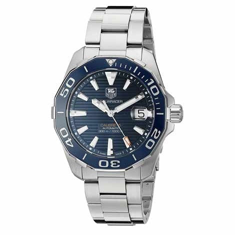 Buy Shop Tag Heuer Aquaracer Calibre 5 Blue Dial Silver Steel Strap Watch for Men - WAY211C.BA0928 USA Online