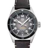 Buy Shop Tag Heuer Autavia Automatic Grey Dial Brown Leather Strap Watch for Men - WBE5114.FC8266 USA Online