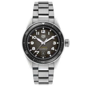 Buy Shop Tag Heuer Autavia Automatic Grey Dial Silver Steel Strap Watch for Men - WBE5114.EB0173 USA Online