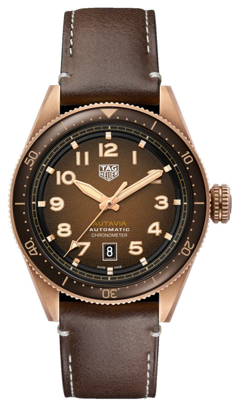 Buy Shop Tag Heuer Autavia Brown Dial Brown Leather Strap Watch for Men - WBE5191.FC8276 USA Online