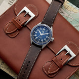 Buy Shop Tag Heuer Autavia Calibre 5 Automatic Blue Dial Brown Leather Strap Watch for Men - WBE5116.FC8266 USA Online