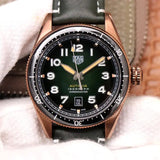 Buy Shop Tag Heuer Autavia Calibre 5 Automatic Olive Green Dial Green Leather Strap Watch for Men - WBE5190.FC8268 USA Online