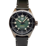 Buy Shop Tag Heuer Autavia Calibre 5 Automatic Olive Green Dial Green Leather Strap Watch for Men - WBE5190.FC8268 USA Online