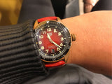 Buy Shop Tag Heuer Autavia Calibre 5 Chinese New Year Maroon Dial Maroon Leather Strap Watch for Men - WBE5193.FC8300 USA Online