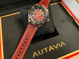 Buy Shop Tag Heuer Autavia Calibre 5 Chinese New Year Maroon Dial Maroon Leather Strap Watch for Men - WBE5193.FC8300 USA Online