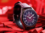 Buy Shop Tag Heuer Autavia Calibre 5 Chinese New Year Maroon Dial Maroon Leather Strap Watch for Men - WBE5193.FC8300 USA Online